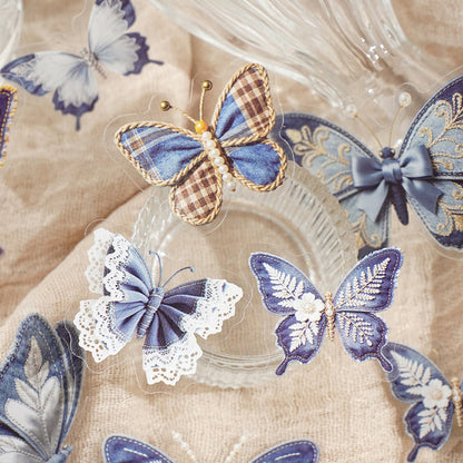 Fabric Butterfly Chronicles Series Sticker featuring butterfly designs for journaling, scrapbooking and collage