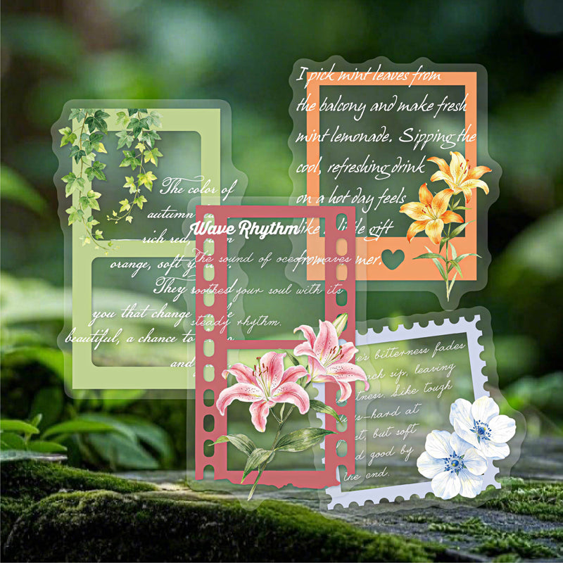 Flower Lane Post Series Sticker featuring flower, and post designs for journaling, scrapbooking and collage