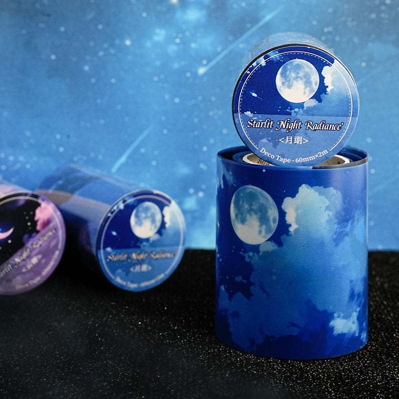 Night Island Starlight Series PET Tape featuring island, star, and light designs for journaling, scrapbooking and collage