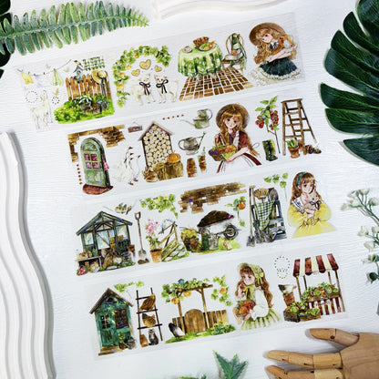 6cm*100cm Season Farm Die Cutting Shell Light PET Tape featuring sea, and light designs for journaling, scrapbooking and collage