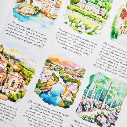 Whole Roll 7cm*5m The Twilight Die Cutting Washi/PET Tape featuring light designs for journaling, scrapbooking and collage
