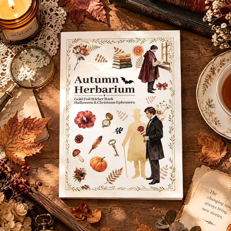 Autumn Memories Sticker Book featuring autumn, and book designs for journaling, scrapbooking and collage