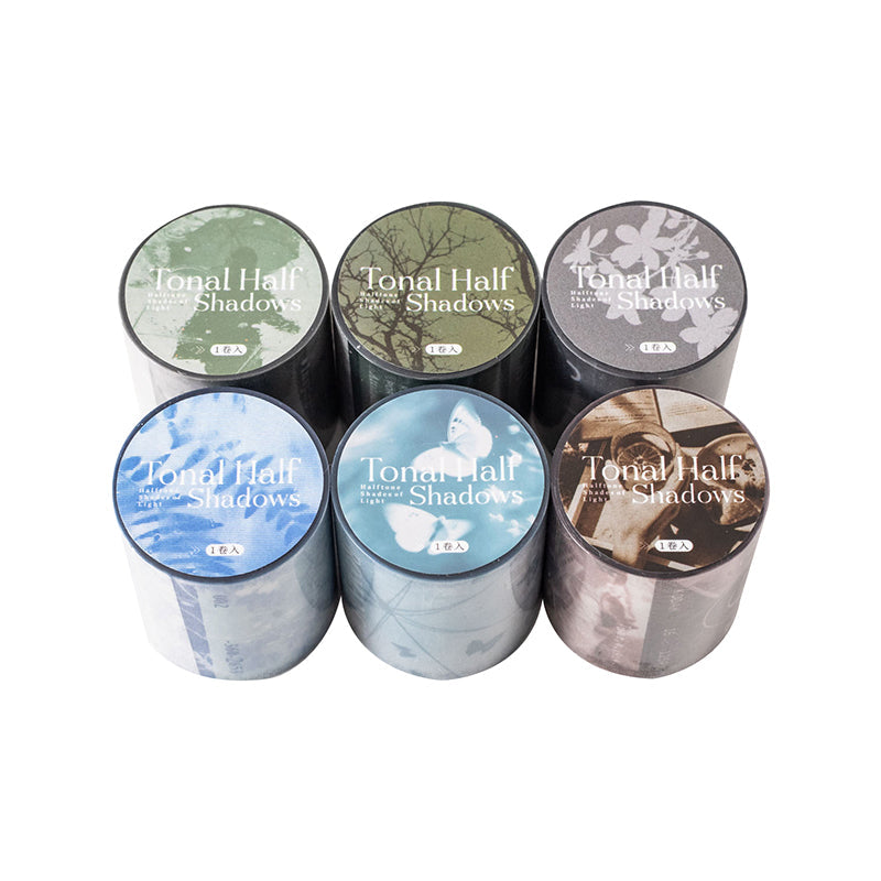 Halftone Light Shadow Series Sulfuric Acid Paper Tape featuring shadow, and light designs for journaling, scrapbooking and collage