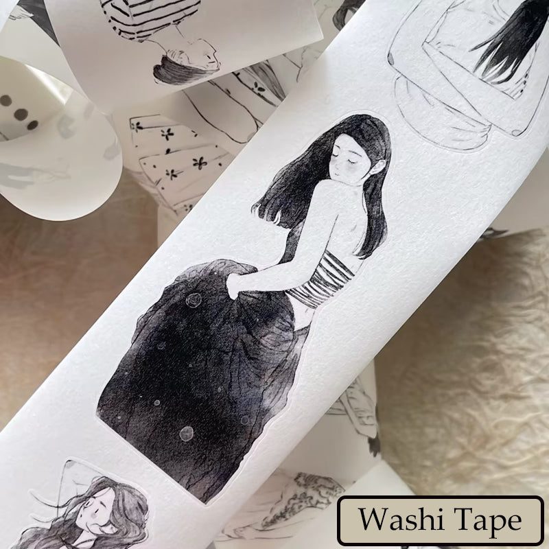 5cm*333cm Little black Die Cutting Washi/PET/Fog PET Tape