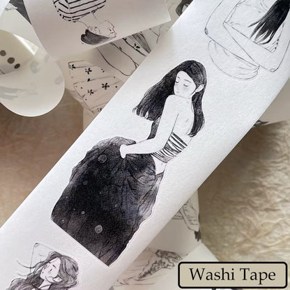 5cm*333cm Little black Die Cutting Washi/PET/Fog PET Tape