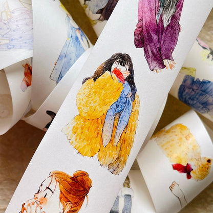Whole Roll 5cm*10m Little happiness Die Cutting Washi/PET/Fog PET Tape for journaling, scrapbooking and collage