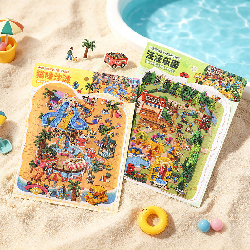 Pet Paradise Series 3D Sticker for journaling, scrapbooking and collage