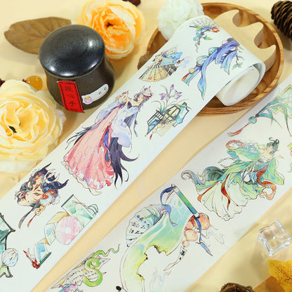 The Strange Tales Die Cutting Washi/Shell Silver PET Tape featuring tale, and silver designs for journaling, scrapbooking and collage