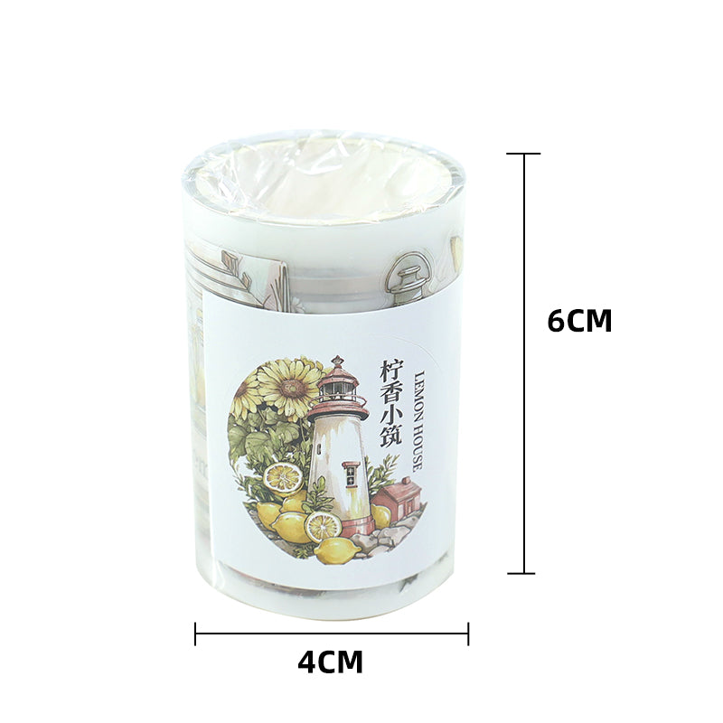 Lime Fragrant Cottage Die Cutting Fog PET Tape featuring cottage designs for journaling, scrapbooking and collage