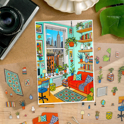 Manx Leisure Series 3D Sticker featuring leisure designs for journaling, scrapbooking and collage