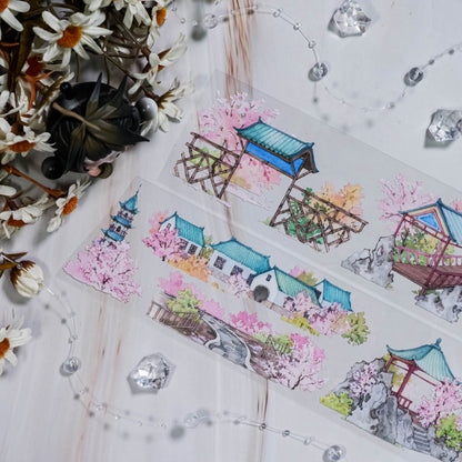 Whole Roll 6.5cm*5m Spring Lush PET Tape featuring spring designs for journaling, scrapbooking and collage
