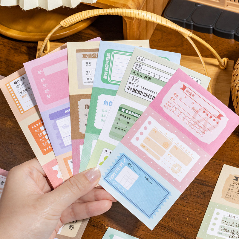 Day Fragment Series Sticker Book featuring book designs for journaling, scrapbooking and collage