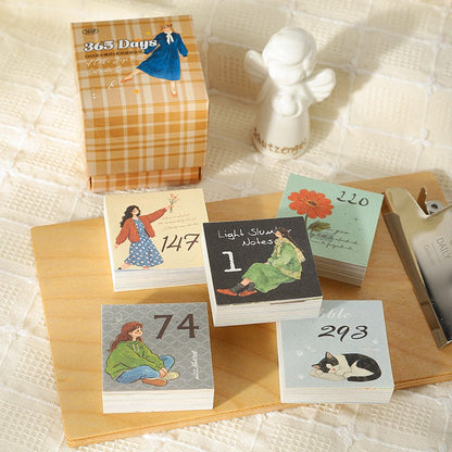 365 Days of Little Happiness Series mini year calendar featuring daily happiness, dessert, and reflection designs for journaling, scrapbooking and collage
