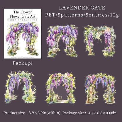 Floral Gate PET Window Sticker Pack