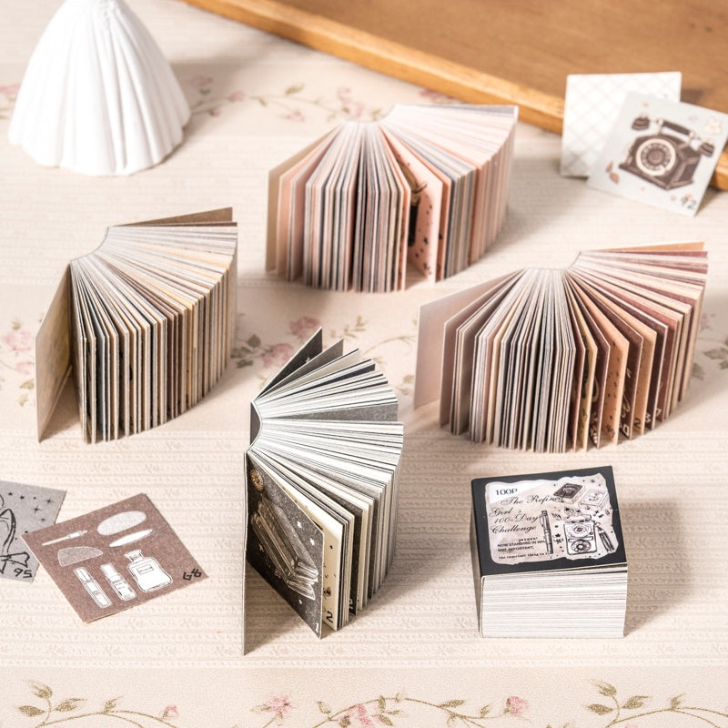 Exquisite Girl 100 Days Punch Card Scrapbook Paper 100Pcs Material Paper