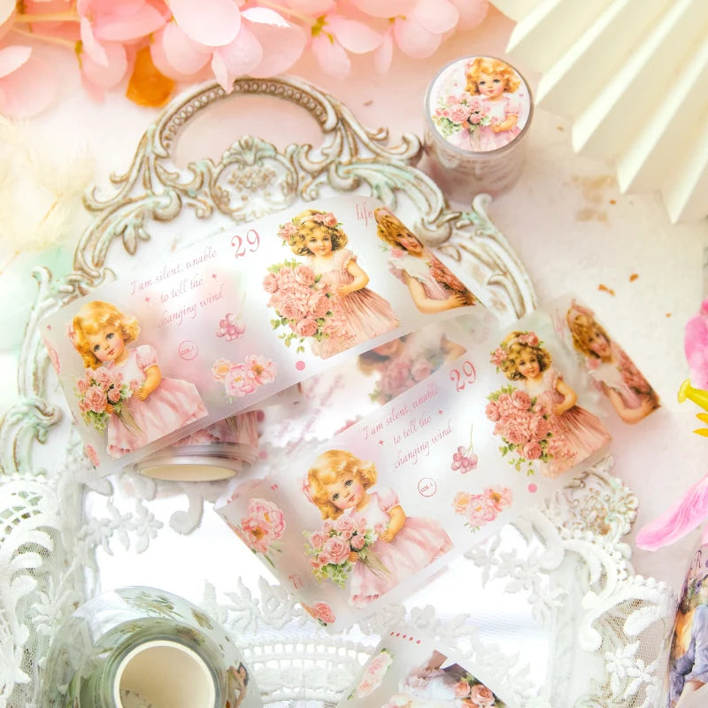 Vintage Art Girl Floral PET & Washi Tape