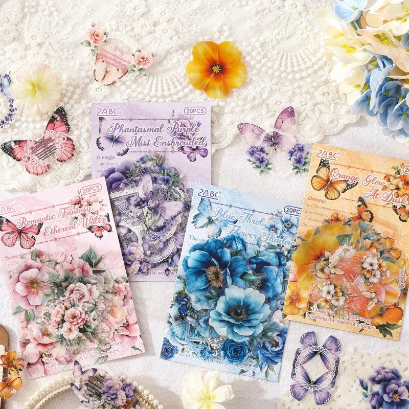 Vintage Floral Sticker Set – 20 Pieces