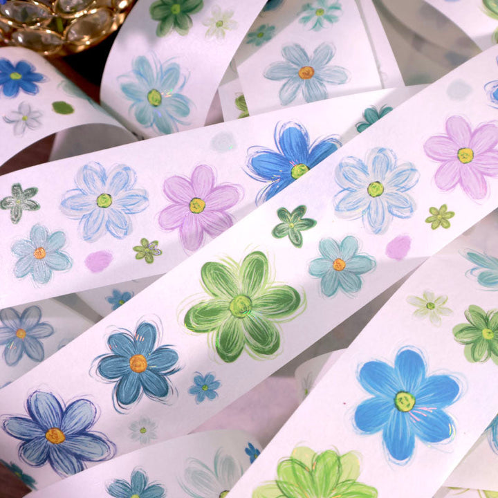 Sea Mist Flower Die-Cutting Washi Tape - Sample 120cm