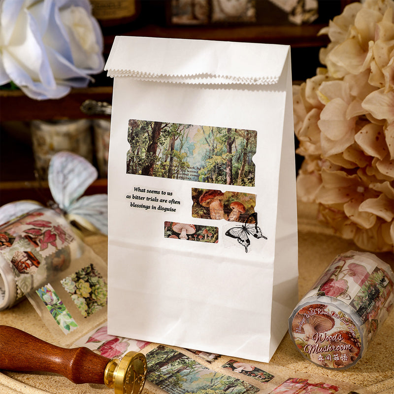 Wild Rose Series Die Cutting Self-adhesive Tape featuring rose designs for journaling, scrapbooking and collage