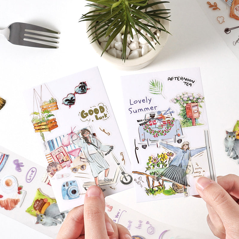 The feeling of life series Die Cutting PET Tape Set for journaling, scrapbooking and collage