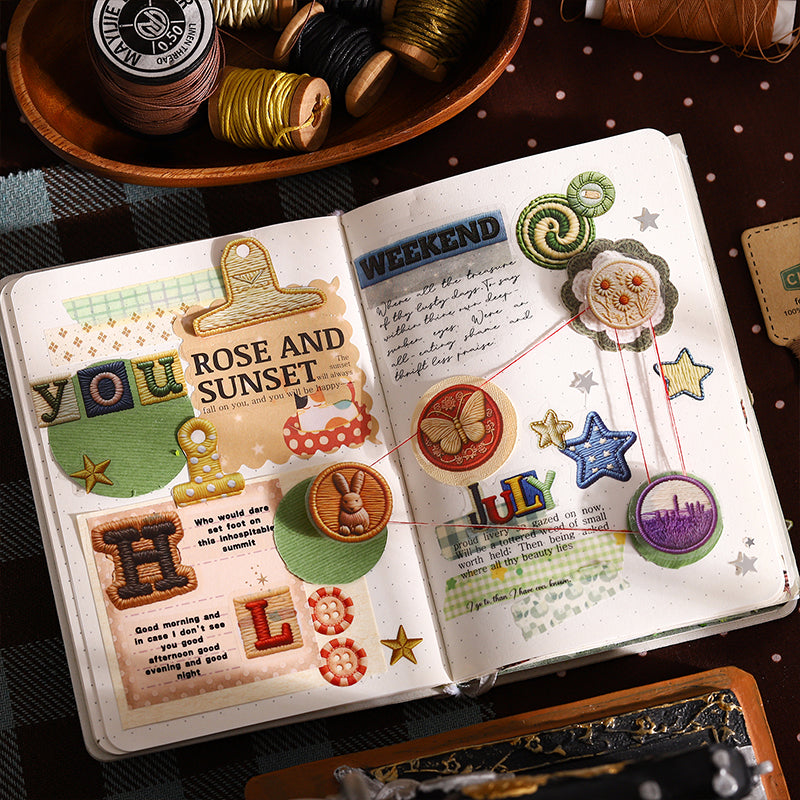 Needle Thread Series Die Cutting PET Tape for journaling, scrapbooking and collage