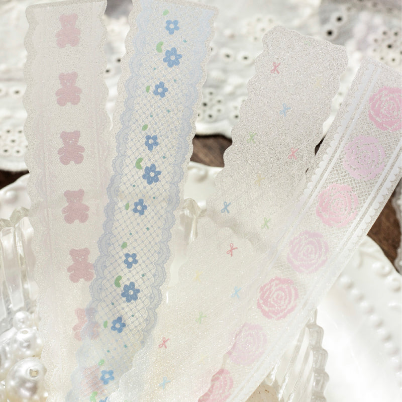 Lace Piece Collection Series Sticker featuring lace designs for journaling, scrapbooking and collage