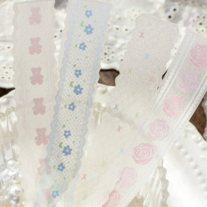 Lace Piece Collection Series Sticker featuring lace designs for journaling, scrapbooking and collage