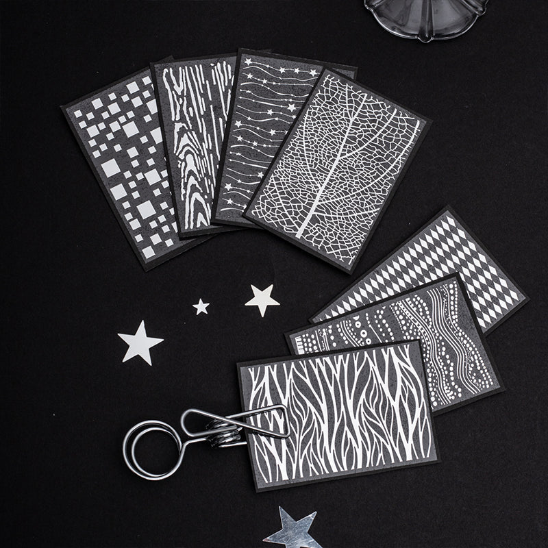 Boundless Galaxy Series Silver Stamping PET Tape featuring silver designs for journaling, scrapbooking and collage