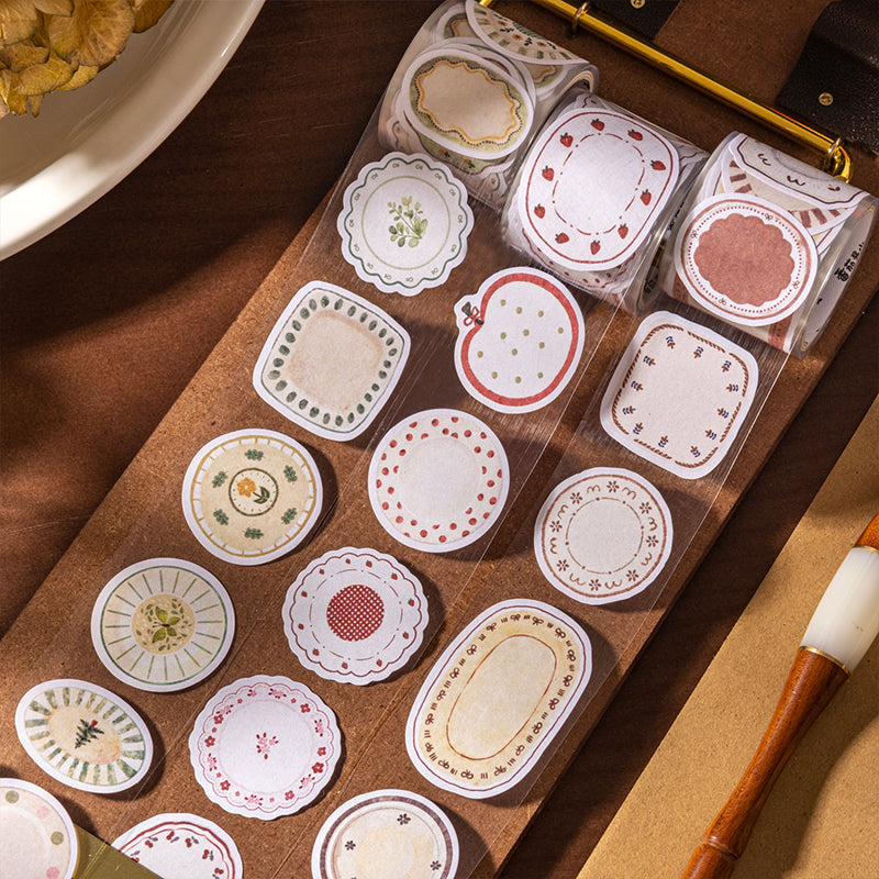 Floral Small Frame Series Die Cutting Writing Tape featuring floral designs for journaling, scrapbooking and collage