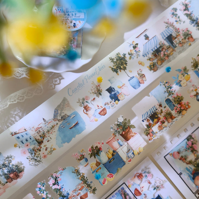Whole Roll 6.5cm*3m Norway Coast Die Cutting Washi/PET Tape