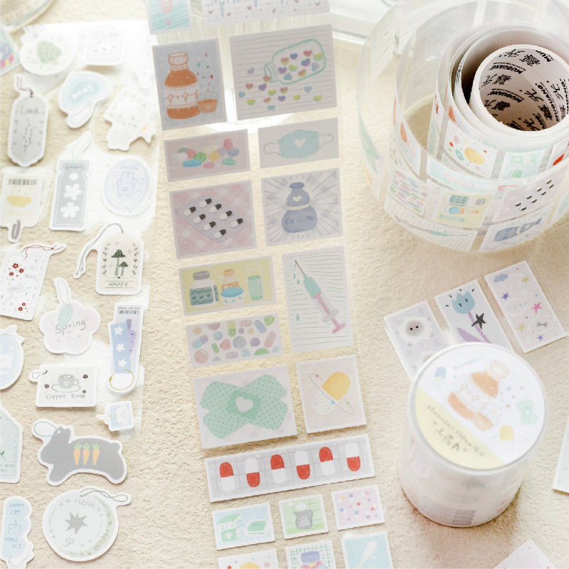 Collection of Stars Series Die Cutting Synthetic Paper Tape featuring star designs for journaling, scrapbooking and collage