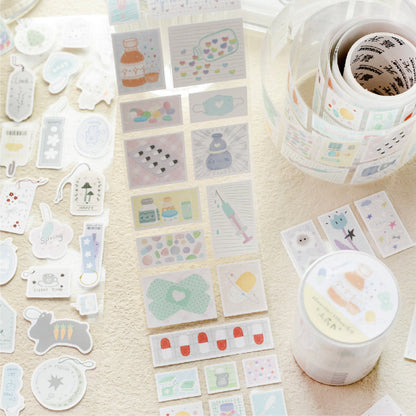 Collection of Stars Series Die Cutting Synthetic Paper Tape featuring star designs for journaling, scrapbooking and collage