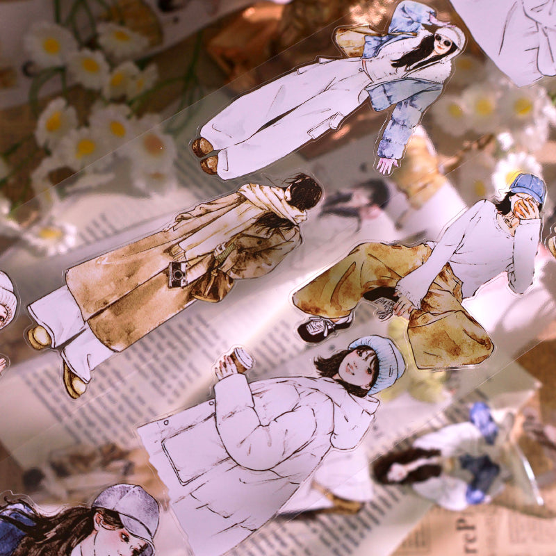Whole Roll 5.5cm*5m Winter Love Song Die Cutting Washi/PET Tape for journaling, scrapbooking and collage