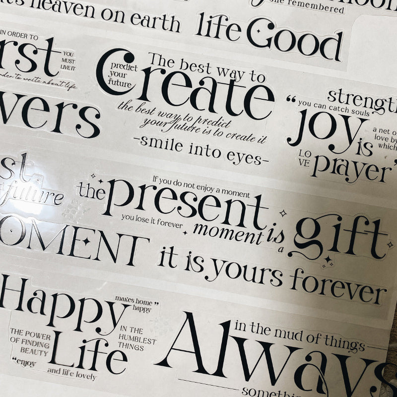 4.5cm*250cm Life Quotes PET Tape for journaling, scrapbooking and collage