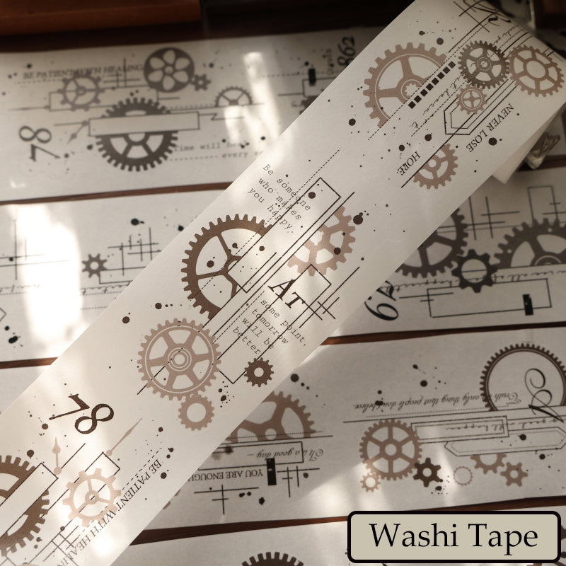 6cm*200cm Gear line pattern Die Cutting Washi/PET Tape