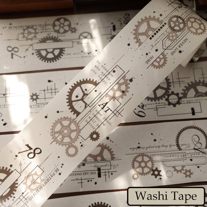 6cm*200cm Gear line pattern Die Cutting Washi/PET Tape