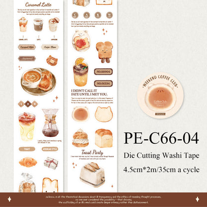 Weekend Coffee Club Series Die Cutting Washi Tape