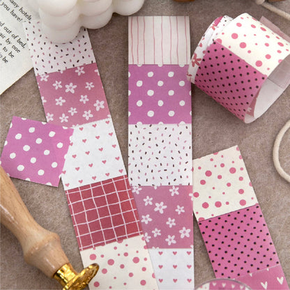 Dot Pattern Battle Series Die Cutting White Kraft Paper Tape featuring white, and dot designs for journaling, scrapbooking and collage