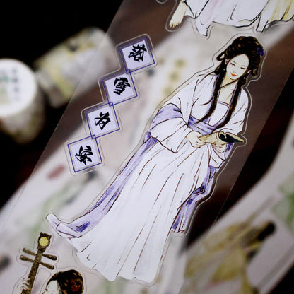 6.1cm*100cm Ancient Graceful Lady Die Cutting Washi/PET Tape for journaling, scrapbooking and collage