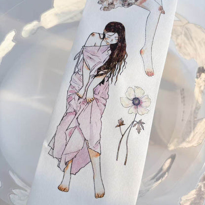 5.5cm*333cm Solitary Living Period Die Cutting Washi/PET/Fog PET Tape for journaling, scrapbooking and collage
