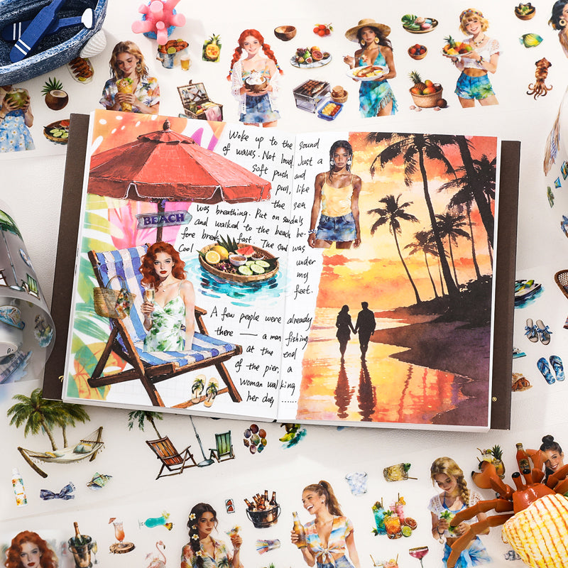 Character Life Series Die Cutting Fog PET Tape Set for journaling, scrapbooking and collage