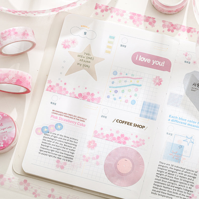 Spring Blossom Words Series Flash PET Tape featuring spring designs for journaling, scrapbooking and collage