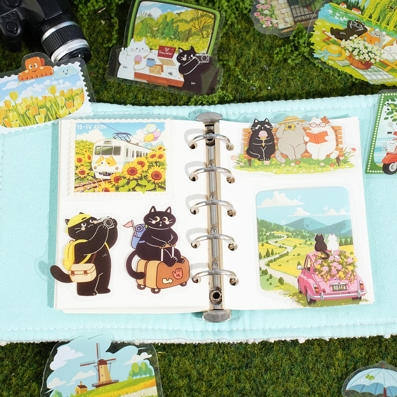 Cats Walking Series Sticker featuring cat designs for journaling, scrapbooking and collage
