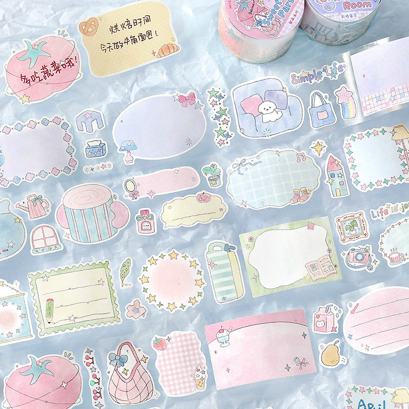 Star Sweet Dream House Series Die Cutting Writing Paper Tape featuring sweet, dream, and house designs for journaling, scrapbooking and collage