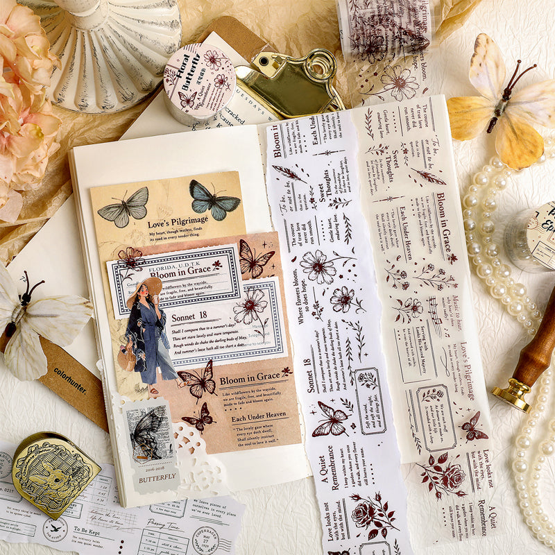 Ink Stains Letter Series PET Tape featuring letter designs for journaling, scrapbooking and collage