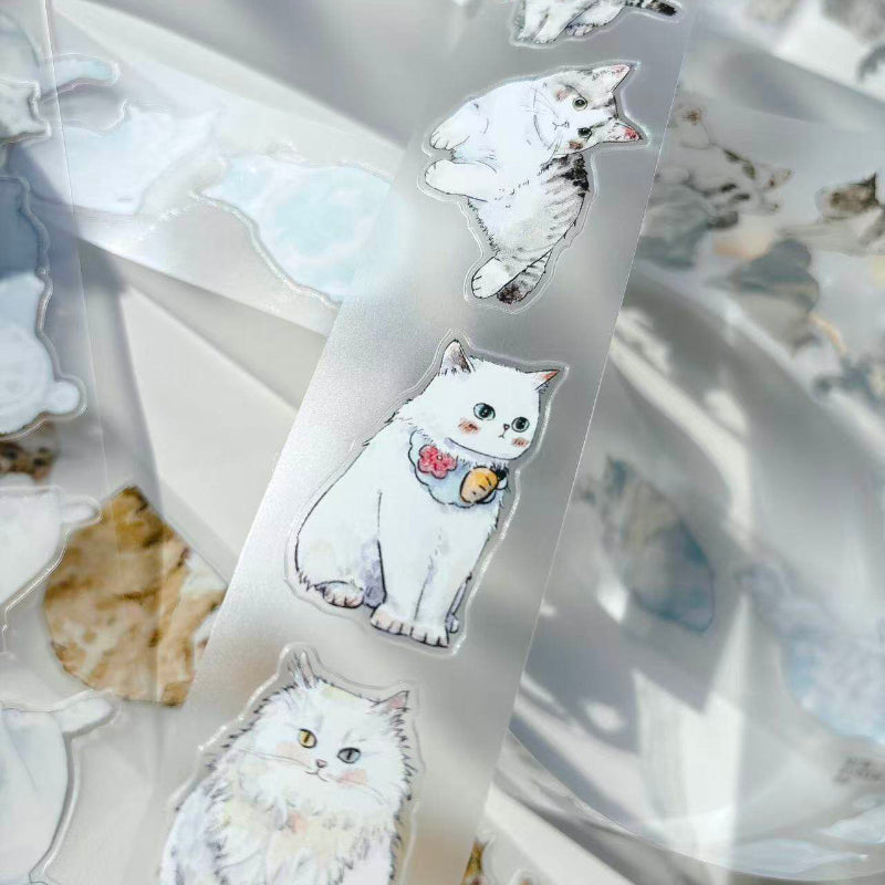 Whole Roll 3.5cm*10m kitty Die Cutting Washi/PET/Fog PET Tape for journaling, scrapbooking and collage