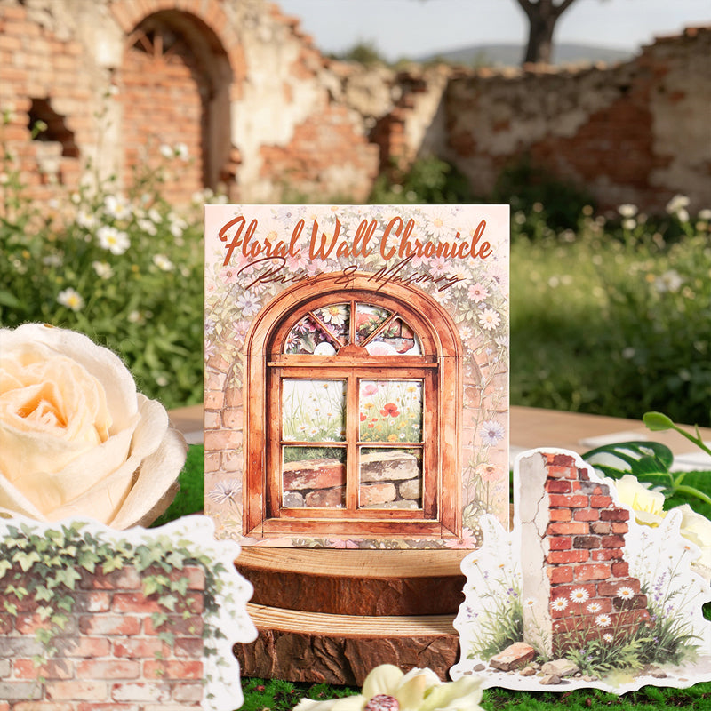 Flower Wall Prologue Series Sticker featuring flower designs for journaling, scrapbooking and collage