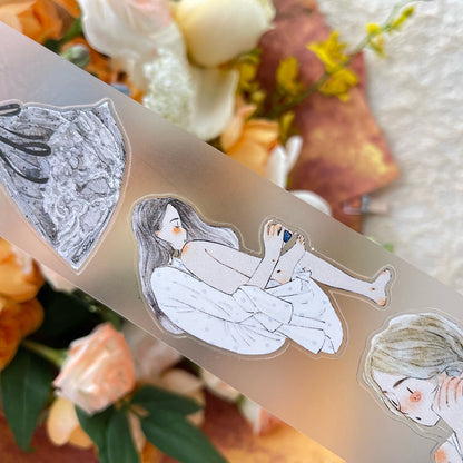 Whole Roll 5cm*10m Secret Die Cutting Washi/PET/Fog PET Tape featuring secret designs for journaling, scrapbooking and collage