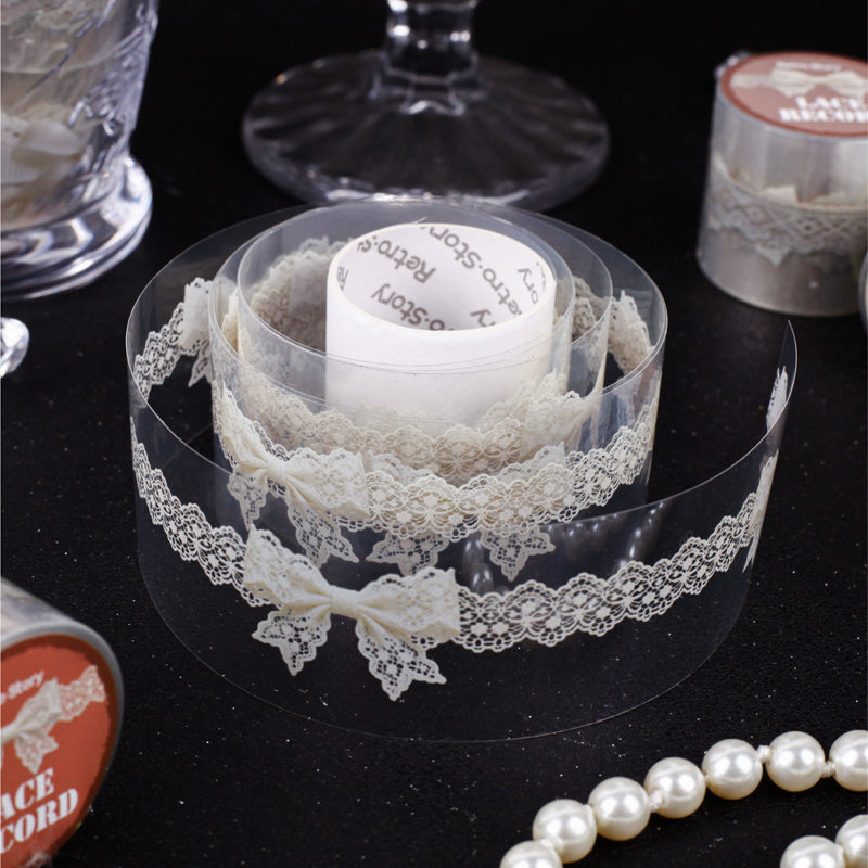 Lace Record Series PET Tape featuring lace designs for journaling, scrapbooking and collage