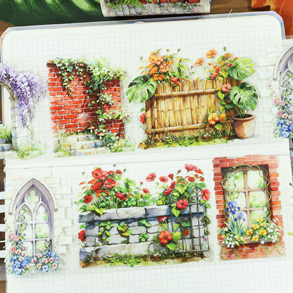 Vines entwine the wall PET Tape for journaling, scrapbooking and collage